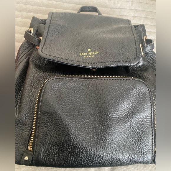 Kate Spade Black Backpack Pebbled Leather - Picture 2 of 13